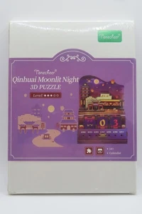 Tonecheer Qinhuai Moonlit Night Calendar Wood Jigsaw Calendar Stand Chinese - Picture 1 of 4
