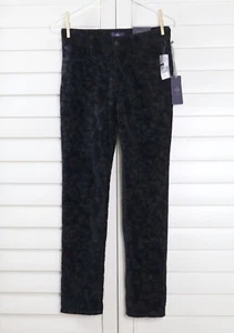 NOT YOUR DAUGHTERS JEANS NYDJ NWT $119 Skinny Flocked Velvet Pants Size 2 Petite - Picture 1 of 5