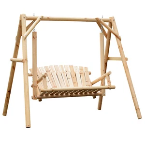Wooden Porch Adults Swing with Stand Outdoor Bench for Patio Backyard Outside - Picture 1 of 9