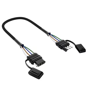 Cable de extensión de remolque plano de 4 pines MICTUNING 12 pulgadas conector de 4 vías lado del remolque - Imagen 1 de 24