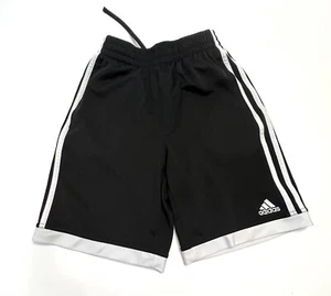 Adidas Three Stripes Athletic Shorts Boys Youth M 10/12 Black  White Pockets EUC - Picture 1 of 8