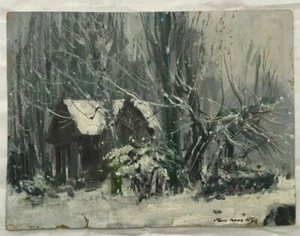 Jean-René NYS (1907-1972) Paysage POSTimpressionnisme Neige Hiver France Paris - Picture 1 of 7
