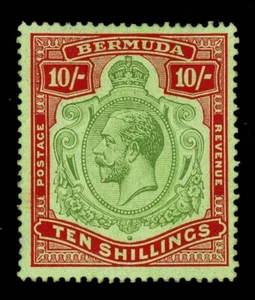 [BERMUDA] 10s SG 92gc / SC 96 var. ‘Nick in Top Right Scroll’ ERROR (MLH) - Picture 1 of 3