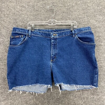 Vintage Riders Shorts Women Plus 24 Blue Denim Cut Off High Rise Medium Wash - Image 1 of 4