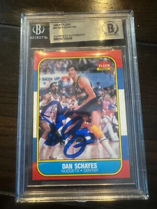 DAN SCHAYES 1986-87 FLEER SIGNIERTE AUTOGRAMMIERTE KARTE BECKETT BAS AUTHENTISCH - Bild 1 von 4