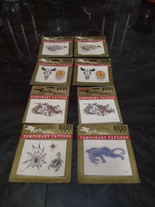 Vintage Menge 8 Körperkunst Temporäre Tattoos NEU Johnson & Mayer Totenköpfe Panther - Bild 1 von 7