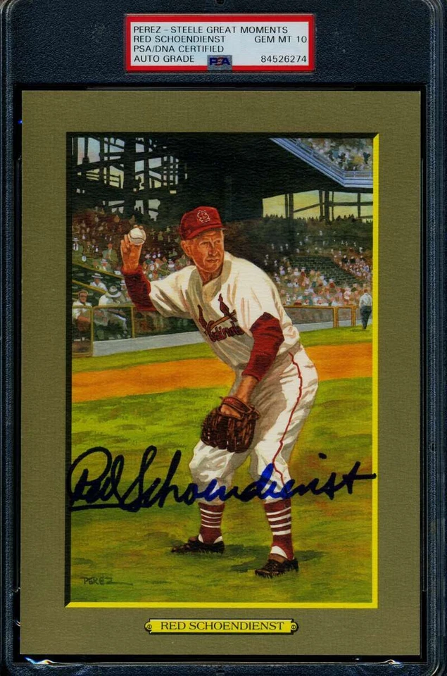 Red Schoendienst Gem Mint 10 PSA DNA Slabbed Signed Perez Steele Great Moments  - Image 1 of 1