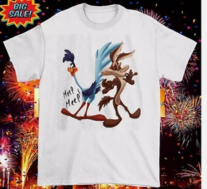 T-shirt Wile E. Coyote e Road Runner bianca manica corta S-5XL - Foto 1 di 6
