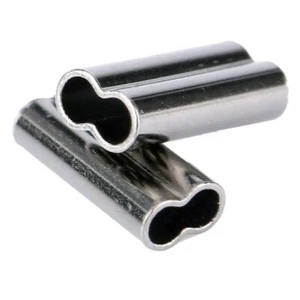 Mini Copper Double Barrel Crimp Sleeves 100pcs 2.2mmx10mm Strength FishConnector - Picture 1 of 8