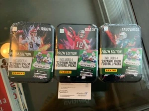 2023 Prizm Football Tin Box (4 Packs) Sealed Lot of 3 Tom Brady Joe Burrow Tua - Picture 1 of 7