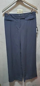 👉 Pantalones de vestir Adrianna Papell negros planos pierna ancha delantera media altura ~ 6 M3020 - Imagen 1 de 13