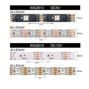 WS2812B 2811 WS2813 WS281530/60/pixels/leds/m RGB LED Strip Addressable 5V 12V - Picture 1 of 10