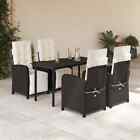 Bistro Set With Cushions Patio Outdoor Furniture Black Poly Rattan Vidaxl