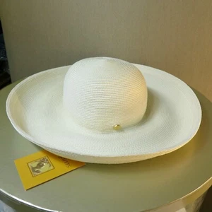 VTG ERIC JAVITS LARGE BRIM SQUISHEE HAT WHITE NOS W/TAGS - Bild 1 von 6