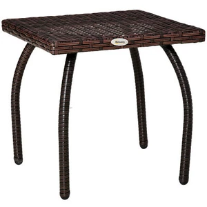 Rattan Outdoor Wicker Side End Coffee Table for Garden Balcony Backyard Patio - Picture 1 of 11