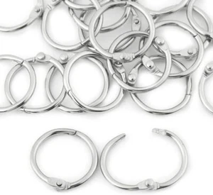 LOT QUALITY METAL 1" (25mm) Dia Hinged Joining/Binding Split Rings *20 80 100pcs - Picture 1 of 2