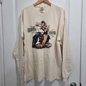 Harley Davidson T-Shirt Herren Extra Large Paper Girl Moto Biker Langarm Baumwolle - Bild 1 von 9