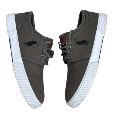 Polo Ralph Lauren Hombres 8 D Lona Barco Zapatos Tenis Informales Caqui Verde Preppy Foto 1 de 4