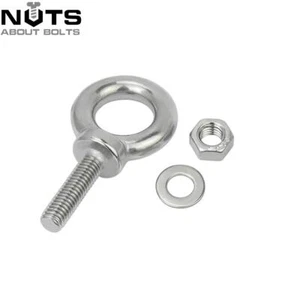 M6 M8 M10 M12 LIFTING EYE BOLTS NUTS WASHERS SET A4 MARINE GRADE STAINLESS STEEL - Picture 1 of 2