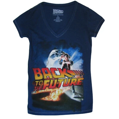 Licensed Back to the Future V neck 1980's Movie Classic T-shirt Ladies Large - Изображение 1 из 4