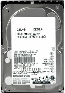 Hard Drive Fujitsu S26361-H759-V100 146GB 10000U/Min SCSI U320 MAP3147NP 3.5'' - Picture 1 of 3