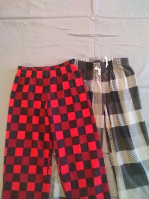 Kid's Dip/OshKosh Fleece Pajama Pants - Red/Gray Plaid - Size 6-7 - Image 1 of 4