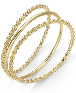 Charter Club Gold-Tone 3 Pc. Set Rope and Polished Bangle Bracelets - Picture 1 of 1