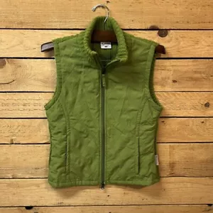 Columbia Mujeres Cremallera Completa Acolchado Tejido Chaleco Sin Mangas Suéter Verde S Mezcla de Lana - Imagen 1 de 10