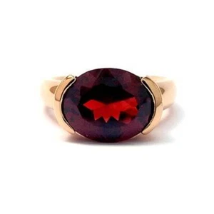 Natürlich Granat Edelstein Cocktail Damen Ring 10k Rotgold Ring - Bild 1 von 5