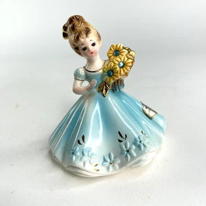 Josef Originals March Birthday Girl Figurine Aquamarine Sunflower Gems 4" - Picture 1 of 9