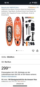 24MOVE® SUP Standup Board Set Stand Up Paddle aufblasbar Surfboard ISUP Paddling - Bild 1 von 2