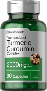 Horbäach Turmeric Curcumin Supplement 2000Mg | 90 Capsules | Complex with Black - Picture 1 of 12