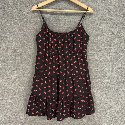 Liberty Love Mini Dress Women L Large Black Watermelon Print Short Sleeveless - Image 1 of 4