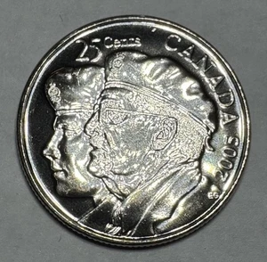 2005 Canadian Veterans Quarter 25 Cent Coin Queen Elizabeth CH Uncirculated - Picture 1 of 4