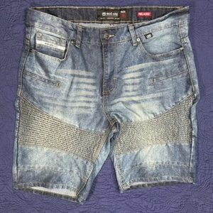Ecko Unltd. Pantalones Cortos de Moto Denim Calce Relajado Para Hombre Talla 36 Azul - Imagen 1 de 5