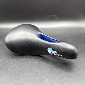 Vintage 90s Terry Liberator Comfort Road Bike Saddle Black Blue Italy Selle - Picture 1 of 10