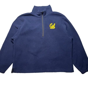 Felpa Pile Vintage Cal Band 1/4 Zip Adulto Grande Berkeley Orsi Dorati - Foto 1 di 9