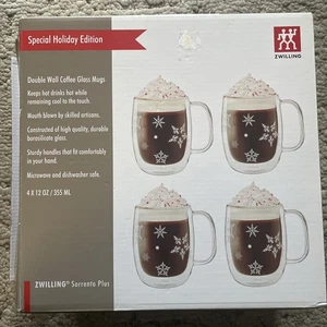 Tazas de café de vidrio de doble pared ZWILLING Sorrento Plus edición especial navideña - Imagen 1 de 7