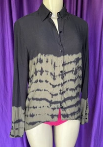 ZARA Women’s Black&Green Tie-Dyed Button-Down Long-Sleeved Shirt Size XS - Picture 1 of 11