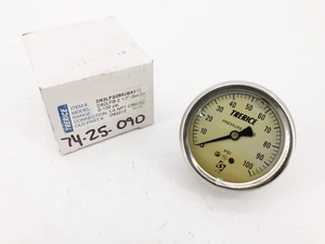 New Trerice D82LFB2502BA110 Gauge D82LFB 2-1/2" 0-100psi 1/4" NPT CBM - Picture 1 of 4