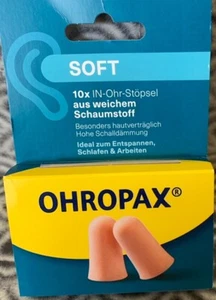OHROPAX soft ® Protector acústico 10 ud. Tapones para los oídos Protección auditiva 3 paquetes pfa - Imagen 1 de 2