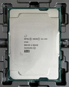 Intel Xeon Silver 4316 20 Cores 2.3 GHz CPU 150W LGA4189 Processors up DDR4-2666 - Picture 1 of 2
