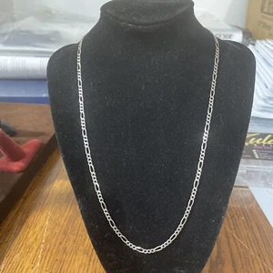 Vintage 925 Sterling Italy 20” Figaro Necklace 7.5g - Picture 1 of 8