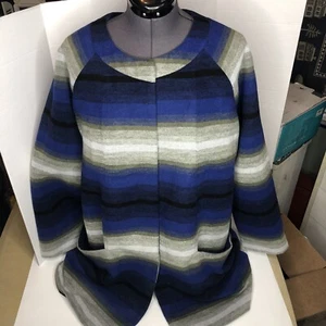 Womens OLD NAVY Blue Striped Flannel Fleece Jacket Size XL NWT Lined - Picture 1 of 6