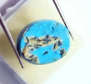 Natural Turquoise 13.15 Ct Loose Gemstone Unheated Certified Opaque Oval Shape - Picture 1 of 7