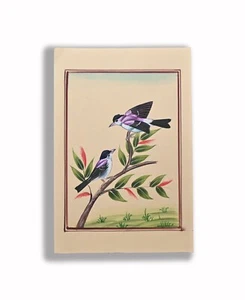 Hermosa pintura de pájaro en miniatura hecha a mano Love Bird 9 X 6 pulgadas "PN13039" - Imagen 1 de 5