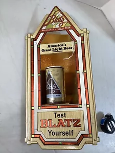 Blatz Papp Bier Schild " Testen Sie Blatz selbst " - Bild 1 von 2