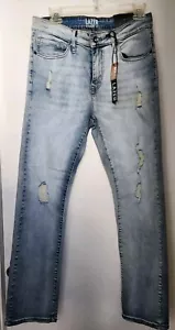 Lazer Straight Fit Distressed Jeans Men’s Size 31X32 Light Blue NWTS - Picture 1 of 5