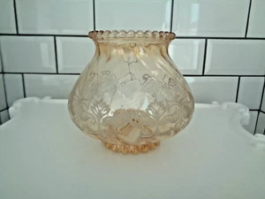 Vintage 1960s Amber Glass Lamp Shade Fitting Hole 41mm 6ins Tall Used - Picture 1 of 24