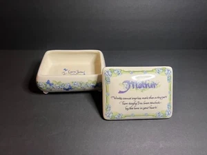 Audrey Jeanne's Expressions Porcelain Rectangular Mother Floral Gift Trinket Box - Picture 1 of 10
